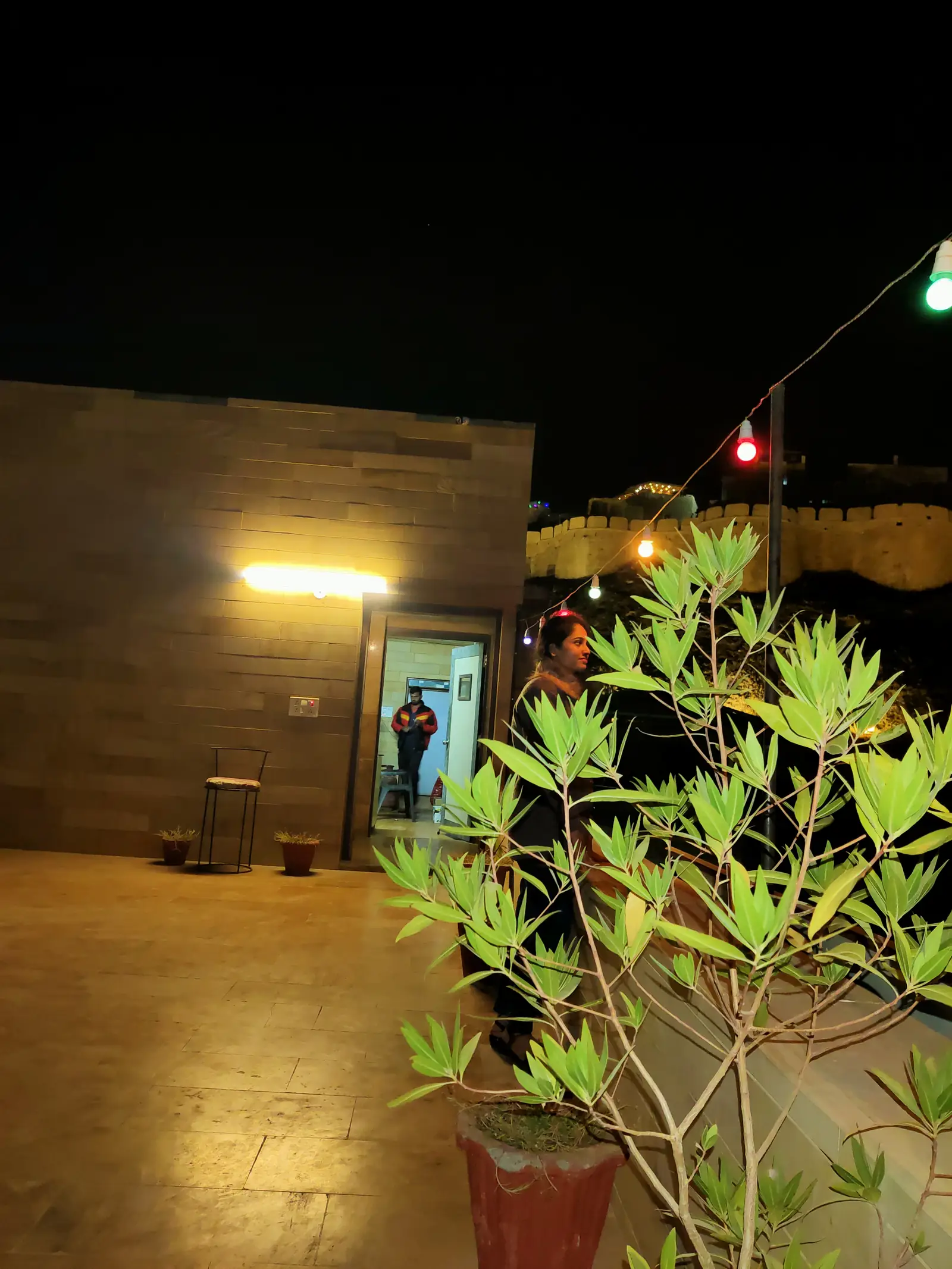 The roof at night